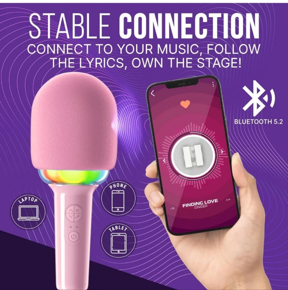 Joomie Kids Wireless Pink Karaoke Microphone